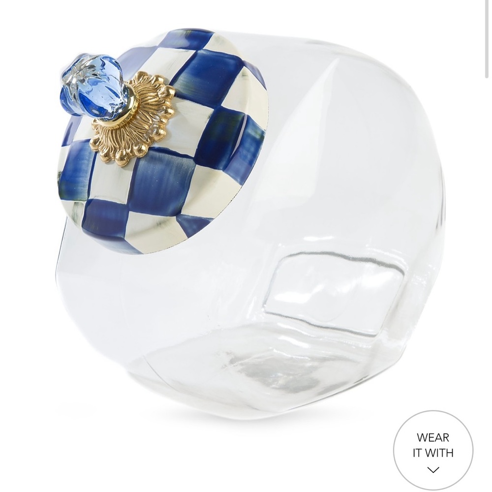 Mackenzie-Childs Royal Check Cookie Jar